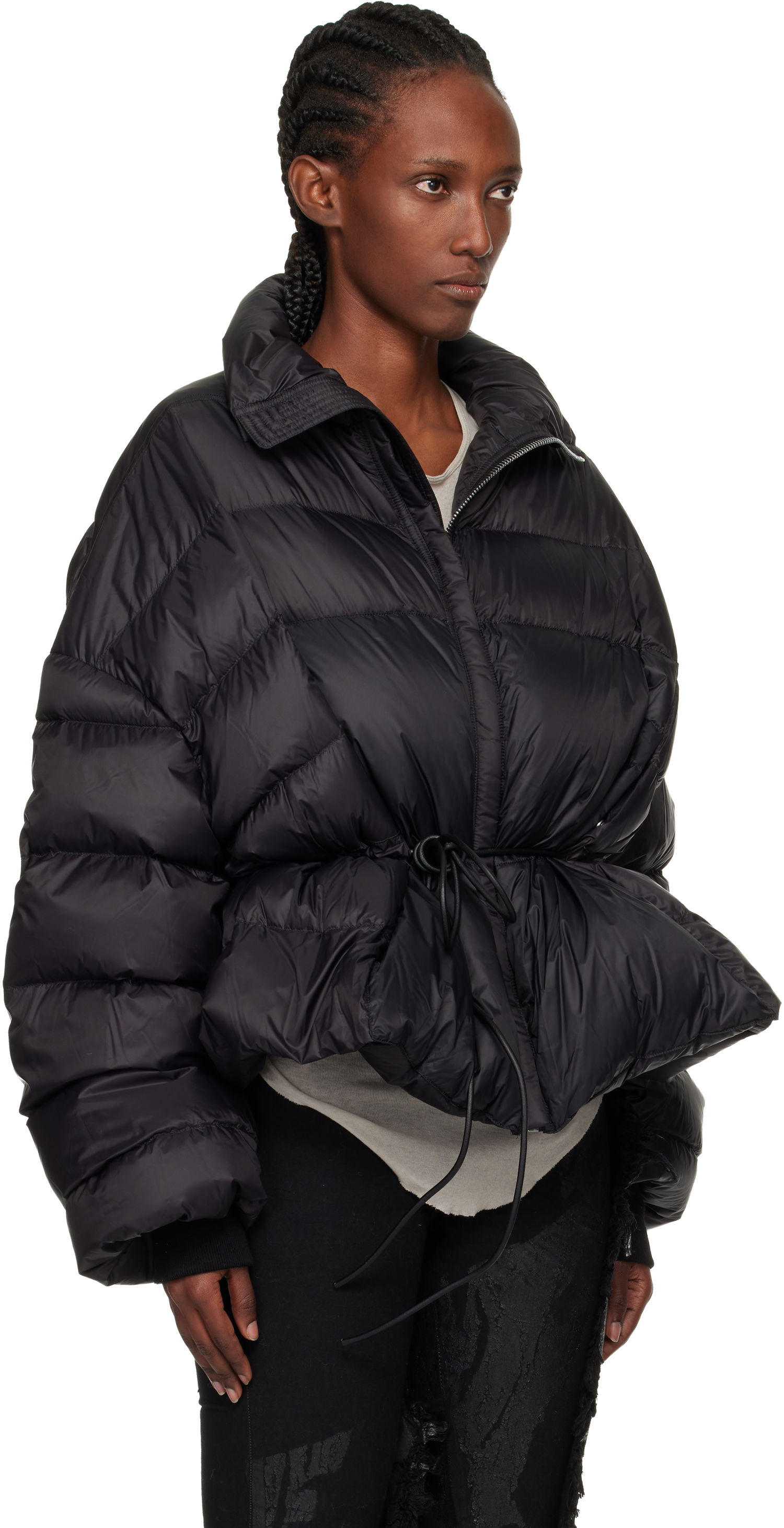 Пухо яке Rick Owens Concordians Sail Down Puffer Jacket with Drawstring Waist Черно | RP02E4769 NPD1, 1