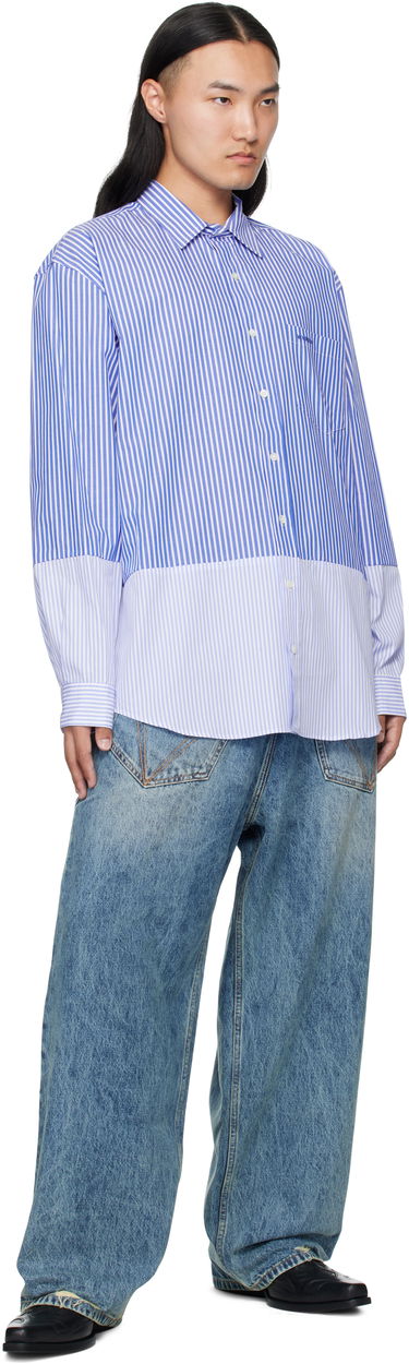 Риза VETEMENTS VETEMENTS Splitted Striped Shirt Синьо | UH76SH630SL, 3