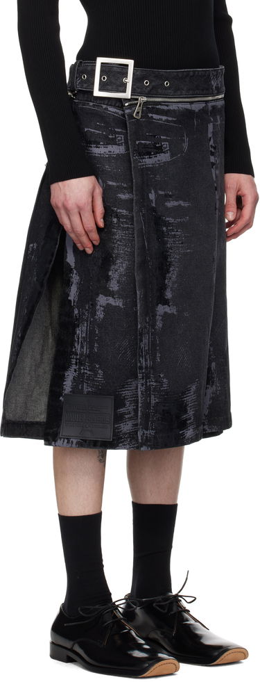 Пола Jean Paul Gaultier Jean Paul Gaultier 'The Flocked' Denim Kilt Черно | 25/33-F-JU161-D016-06, 1
