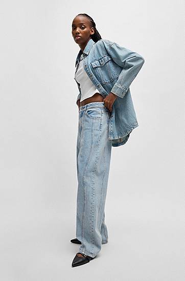Дънки BOSS Loose Fit Jeans with Wavy Seamlines Синьо | 50531726, 1