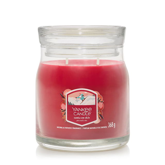 Signature Medium Jar 2 Wicks Santa On Skis