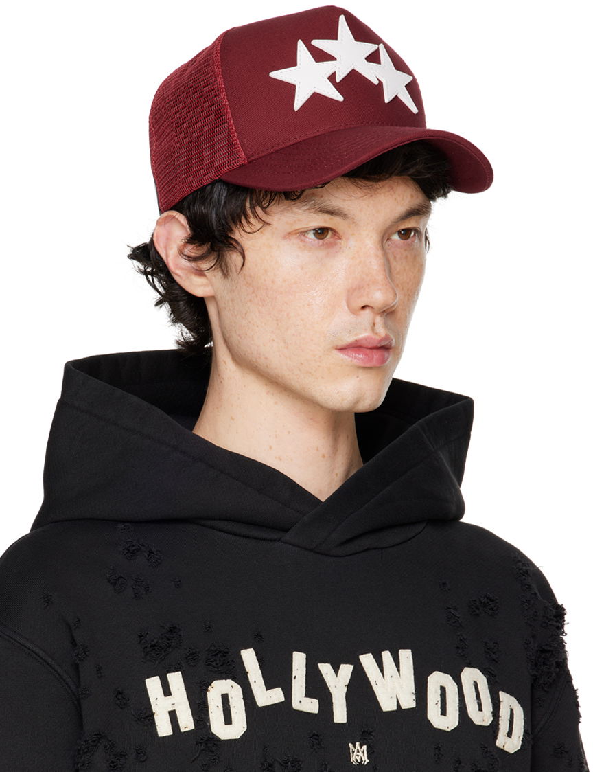 Шапка с козирка AMIRI AMIRI 3 Star Trucker Cap Червено | AMHATR1018, 1
