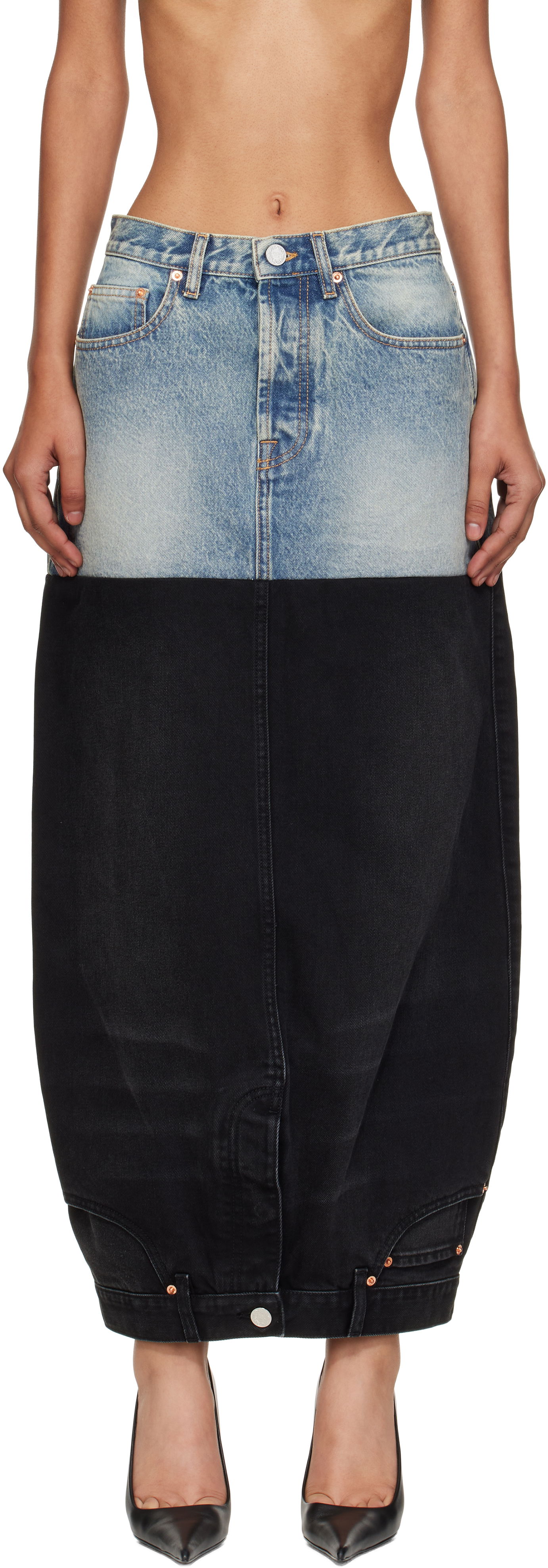 Пола VETEMENTS Vetements Double Denim Maxi Skirt Синьо | WH76DK880YBB2, 0