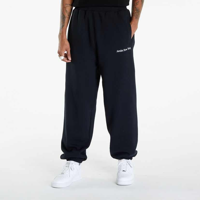 Спортни панталони Awake NY Serif Logo Embroidered Sweatpant Black Черно | AWK-SP24-PA008-BLK