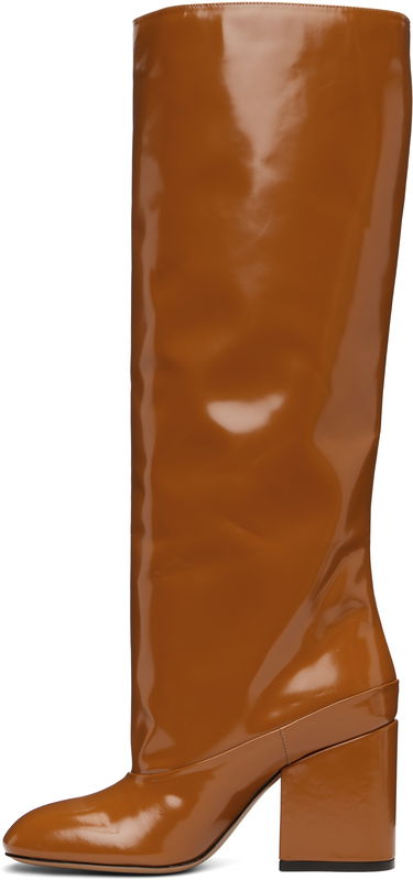 Кецове и обувки Marni Leather Trunkaroo Knee-High Boots Кафяво | STMS014209 P7403, 2