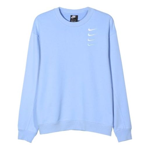 Пуловер Nike Swoosh Round Neck Sweatshirt Синьо | DA3193-431, 0
