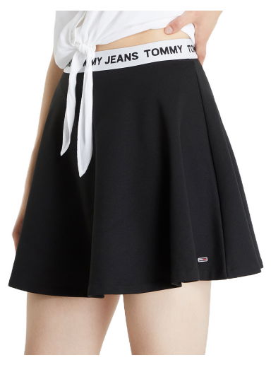 Пола Tommy Hilfiger Logo Waistband Fit Mini Circle Skirt Черно | DW0DW12968 BDS