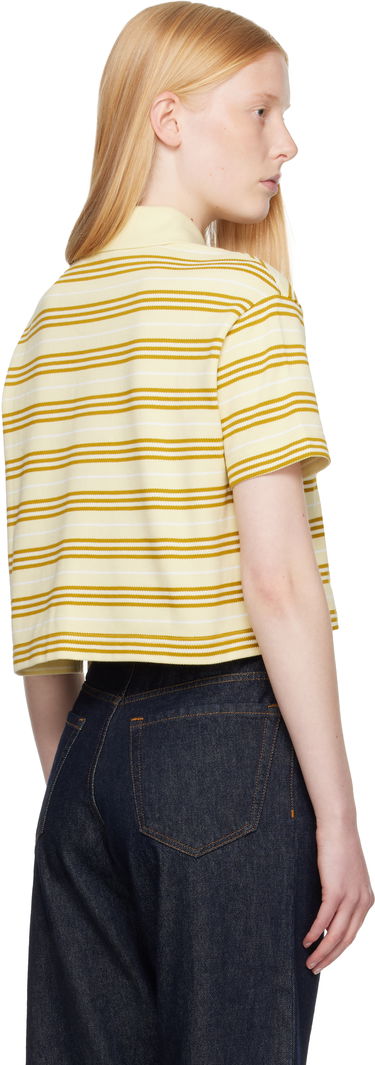Поло тениска Burberry Burberry Cropped Striped Polo Жълто | 8106271, 2