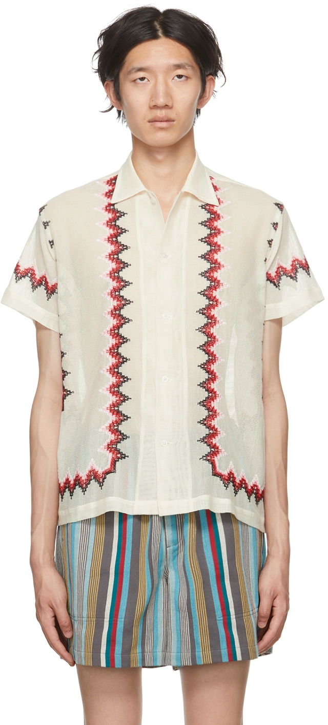 Риза Bode Bode Loop Mesh Shirt Бяло | MRSH000066, 0