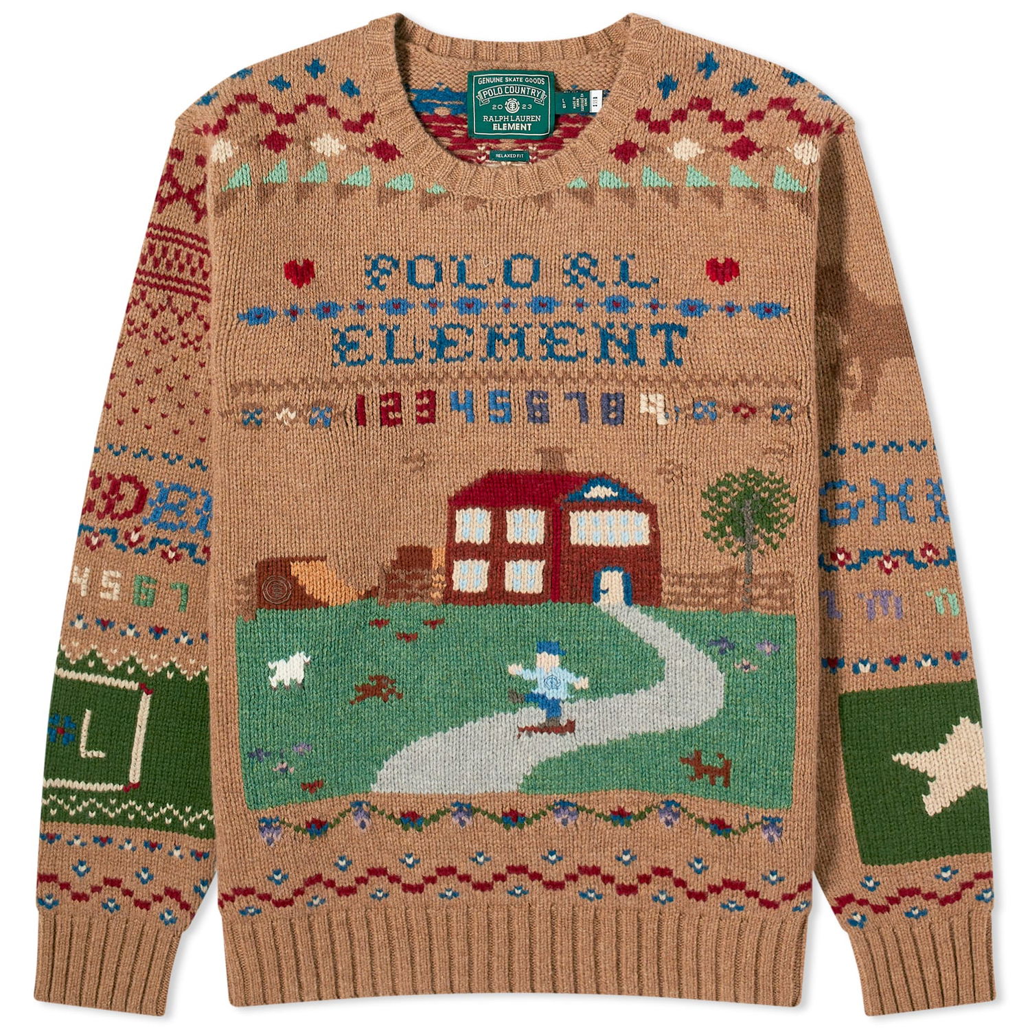 Пуловер Polo by Ralph Lauren Element x Intarsia Crewneck Кафяво | 710917150001, 0