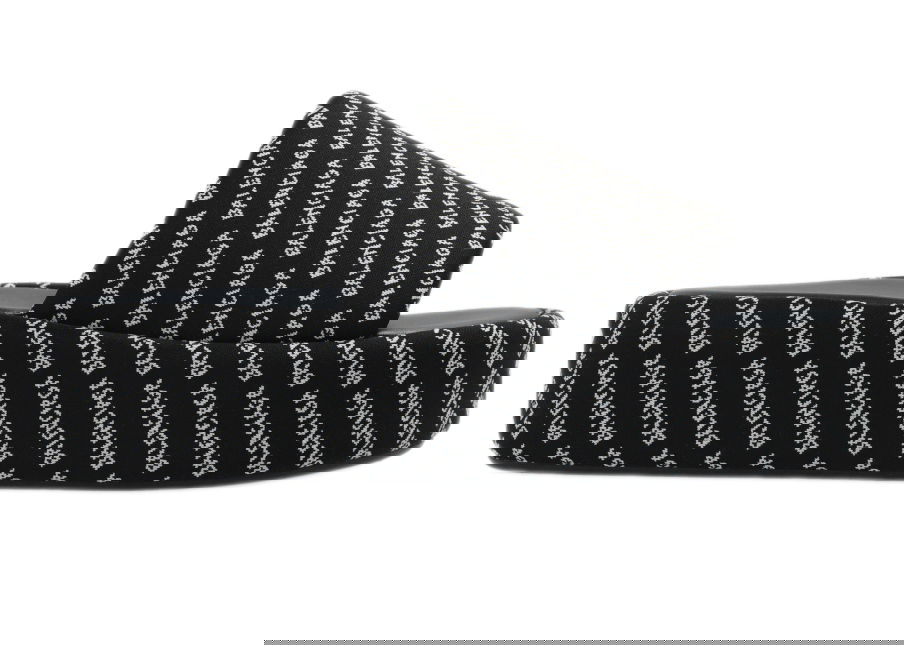 Кецове и обувки Balenciaga Rise Platform Slide "Black White" W Черно | 656988 W2EK0 1090, 0