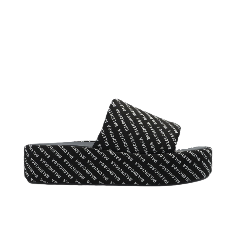 Кецове и обувки Balenciaga Rise Platform Slide "Black White" W Черно | 656988 W2EK0 1090