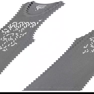 Потник GANNI GANNI Graphic Rib Sun Tank Top Сиво | T3782-490, 0