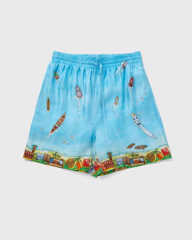 Къси панталони Casablanca UNISEX SILK SHORTS WITH DRAWSTRINGS Синьо | MS24-TR-012-05, 0