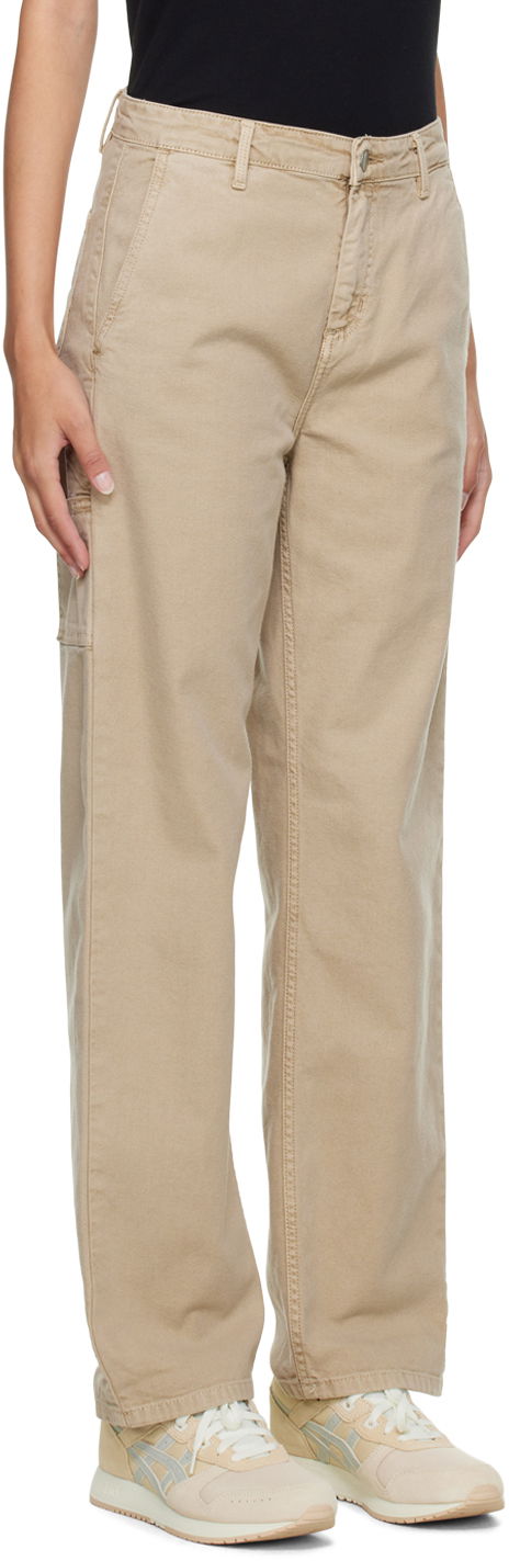 Панталони Carhartt WIP Straight Fit Cotton Canvas Pants Бежово | I030289 07EFH, 1