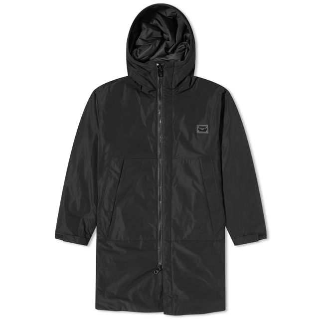 Nylon Plate Parka Black