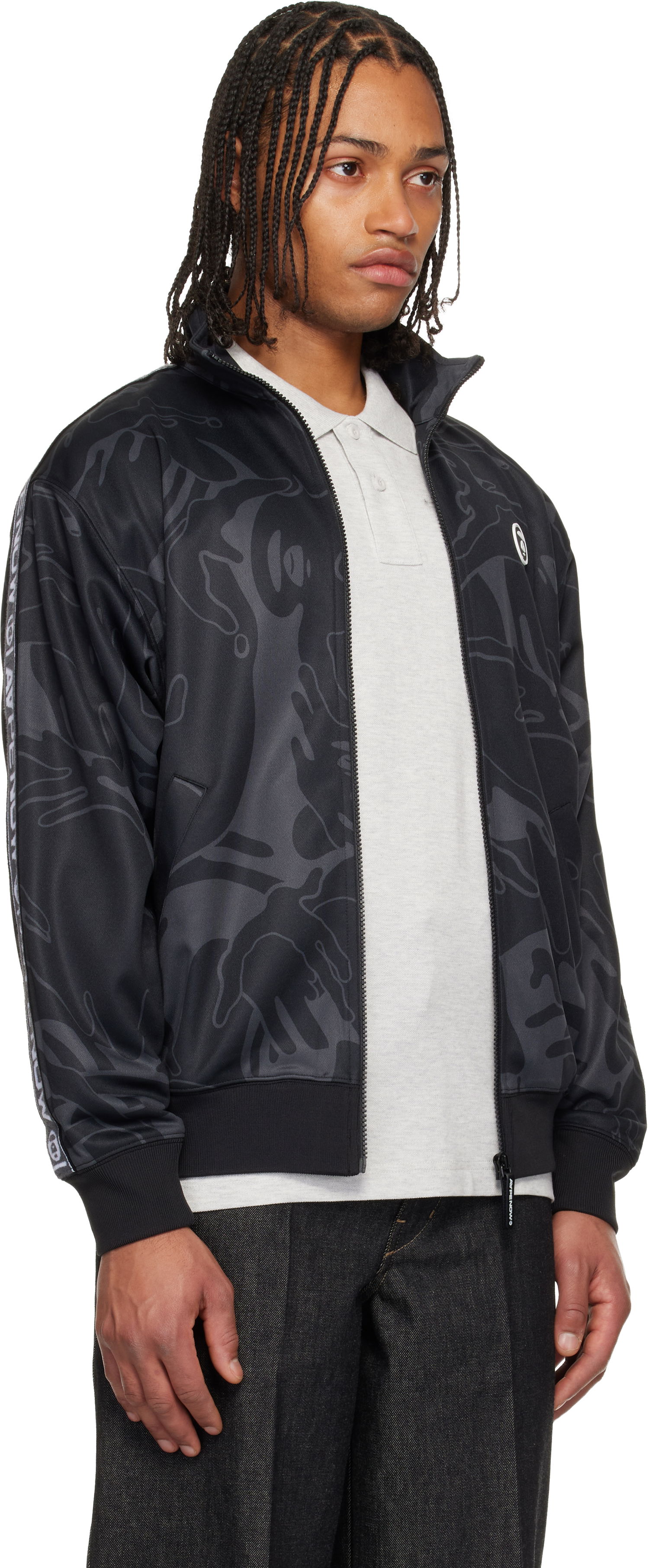 Яке AAPE by A Bathing Ape AAPENOW Moonface Camo Zip-Up Track Jacket Черно | AAPSWMC347XXPBKZ, 1