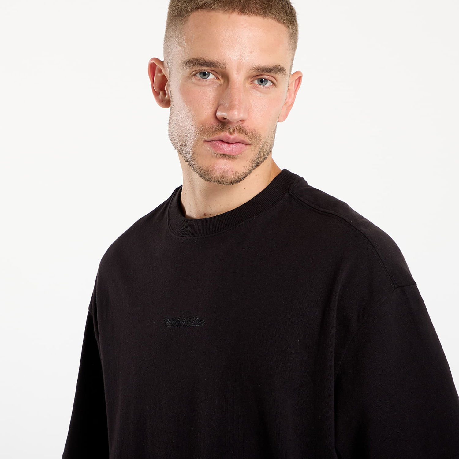 Тениска Mitchell & Ness Mitchell & Ness Branded Script Oversized Tee Черно | FC9605-MNNBLCK, 1