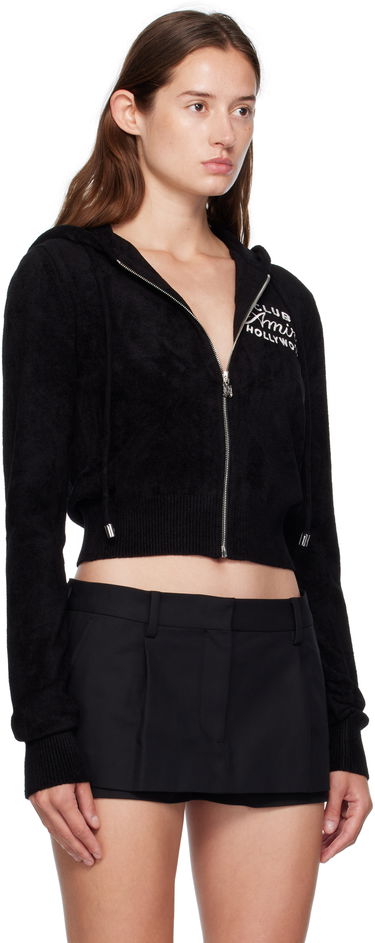 Суитчър AMIRI AMIRI 'Club AMIRI' Cropped Zip-Up Hoodie Черно | AWKNHD1010, 1