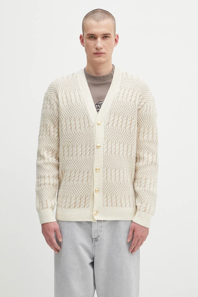 Drôle de Monsieur Le Cardigan Torsades Bicolore Knit Cardigan