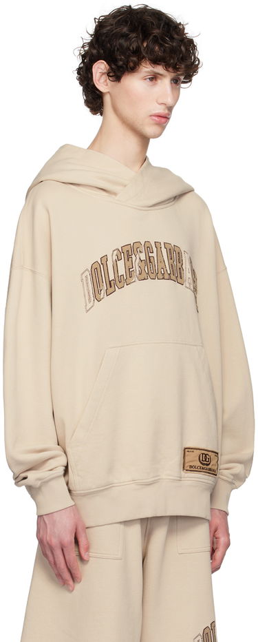 Суитчър Dolce & Gabbana Embroidered Logo Hoodie Бежово | G9AKPZG7NQI, 1