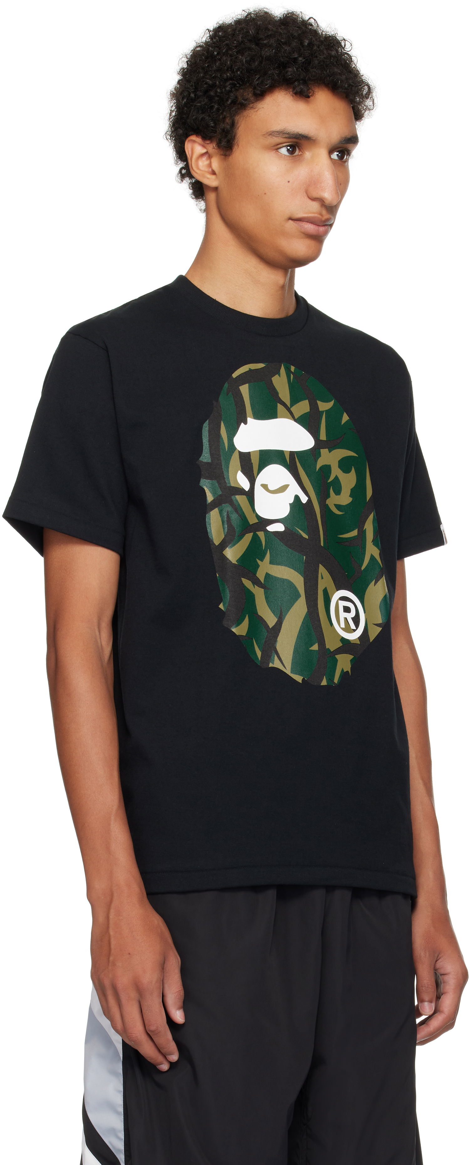 Тениска BAPE Trial Camo Big Ape Head Tee Черно | 001TEL301034M, 1