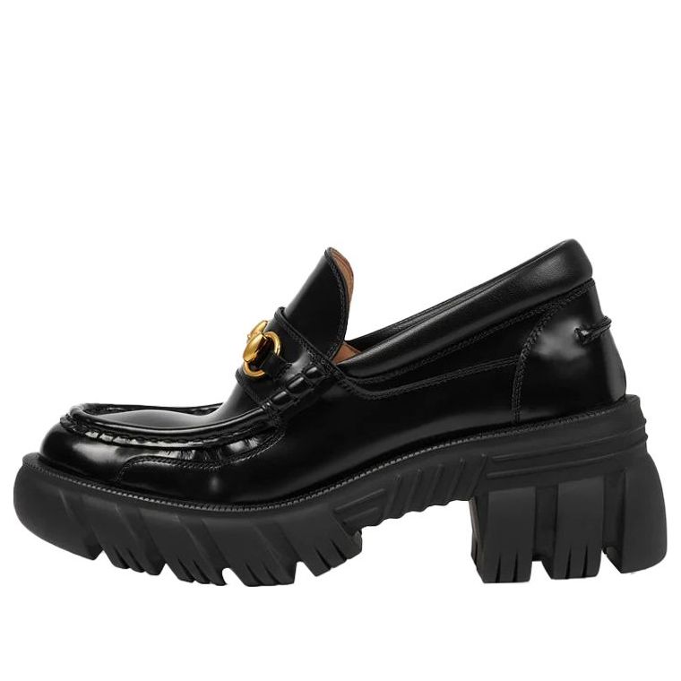 Кецове и обувки Gucci Gucci Horsebit Platform Loafers Черно | 656869-DKSD0-1000
