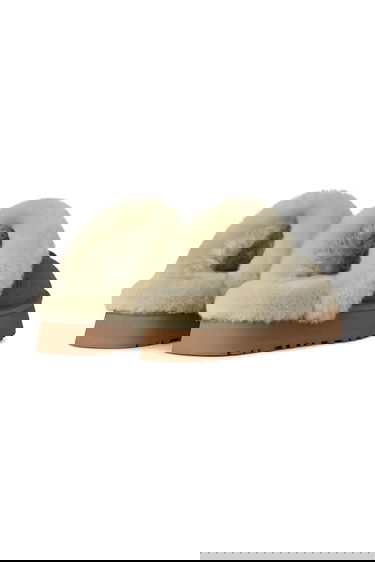 Кецове и обувки UGG Disquette Suede Fur Trim Slipper Зелено | 1122550.MRNM, 2