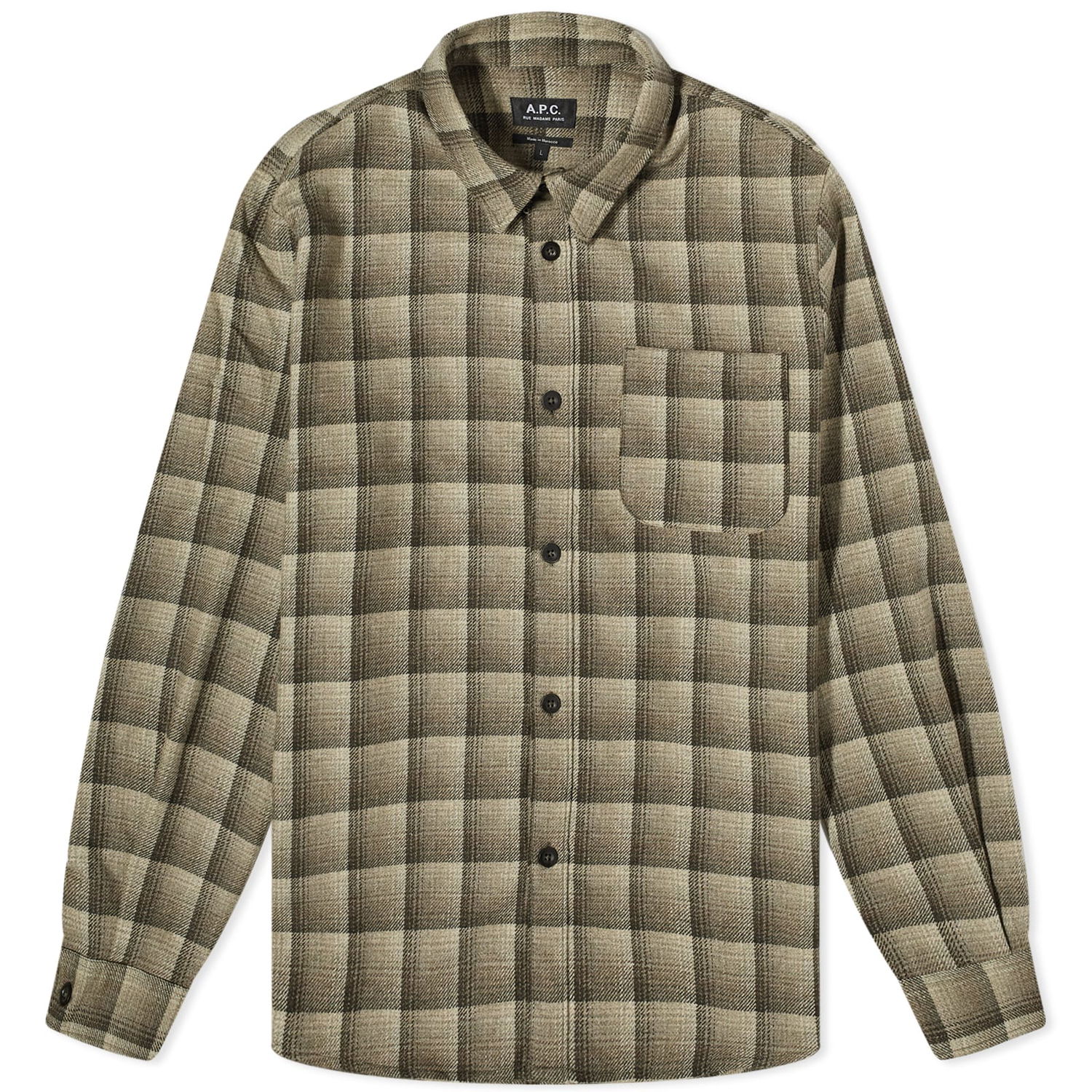 Риза A.P.C. Trek Check Overshirt Зелено | WOAPR-H02396-BAC, 0