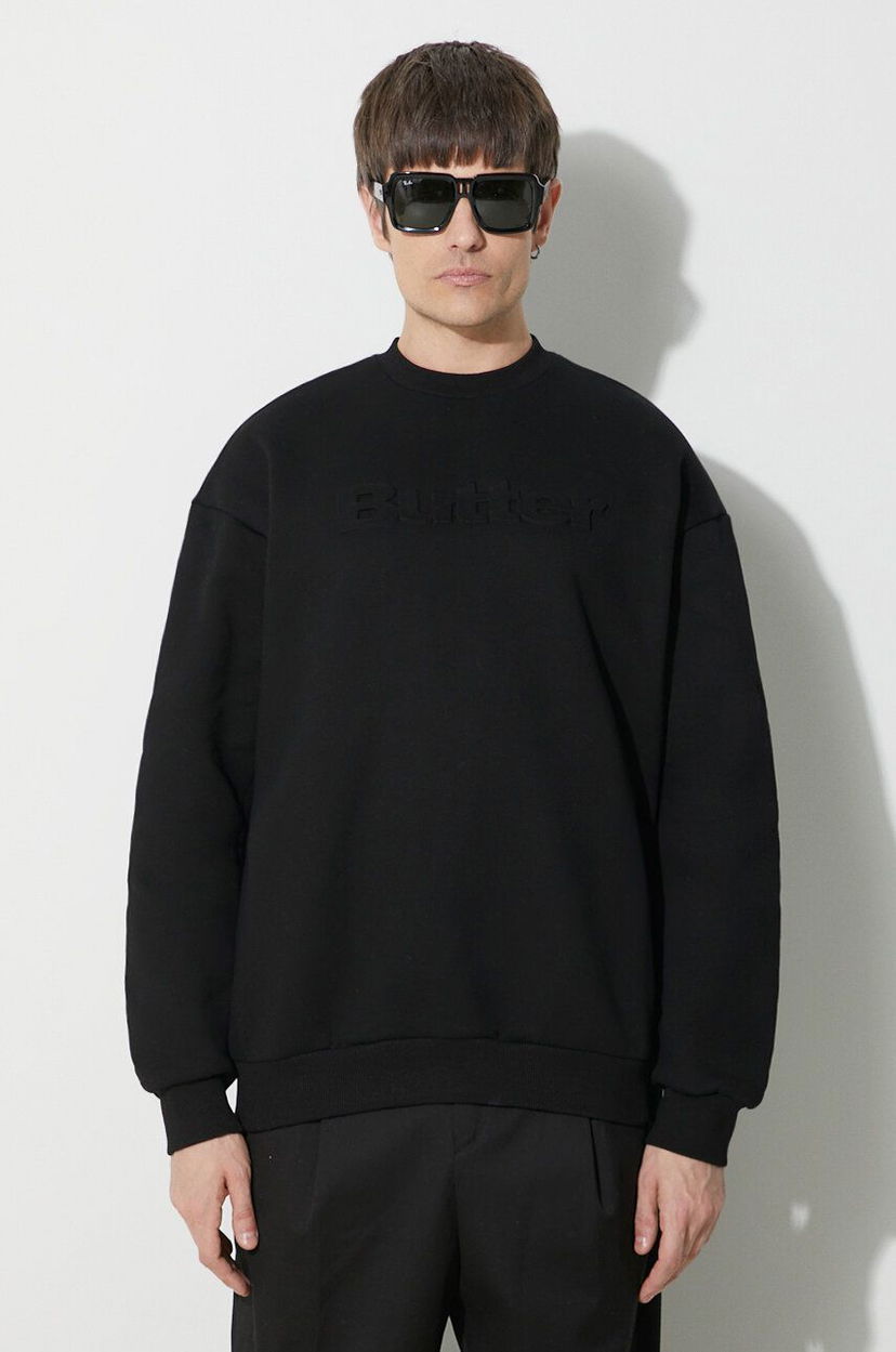 Суитчър Butter Goods Embossed Logo Crewneck Sweatshirt Черно | BGQ423D11104