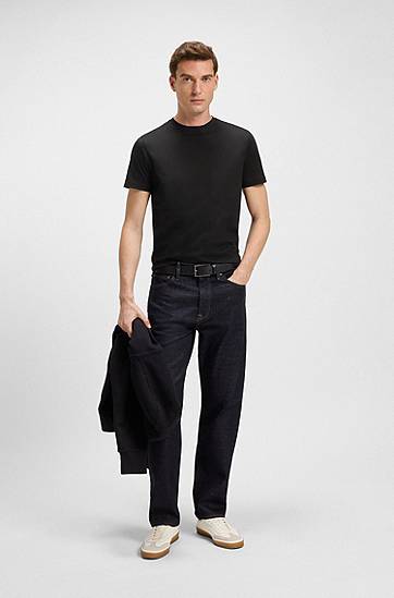 Тениска BOSS BECKHAM x BOSS Mercerised Cotton T-Shirt Черно | 50549230, 1