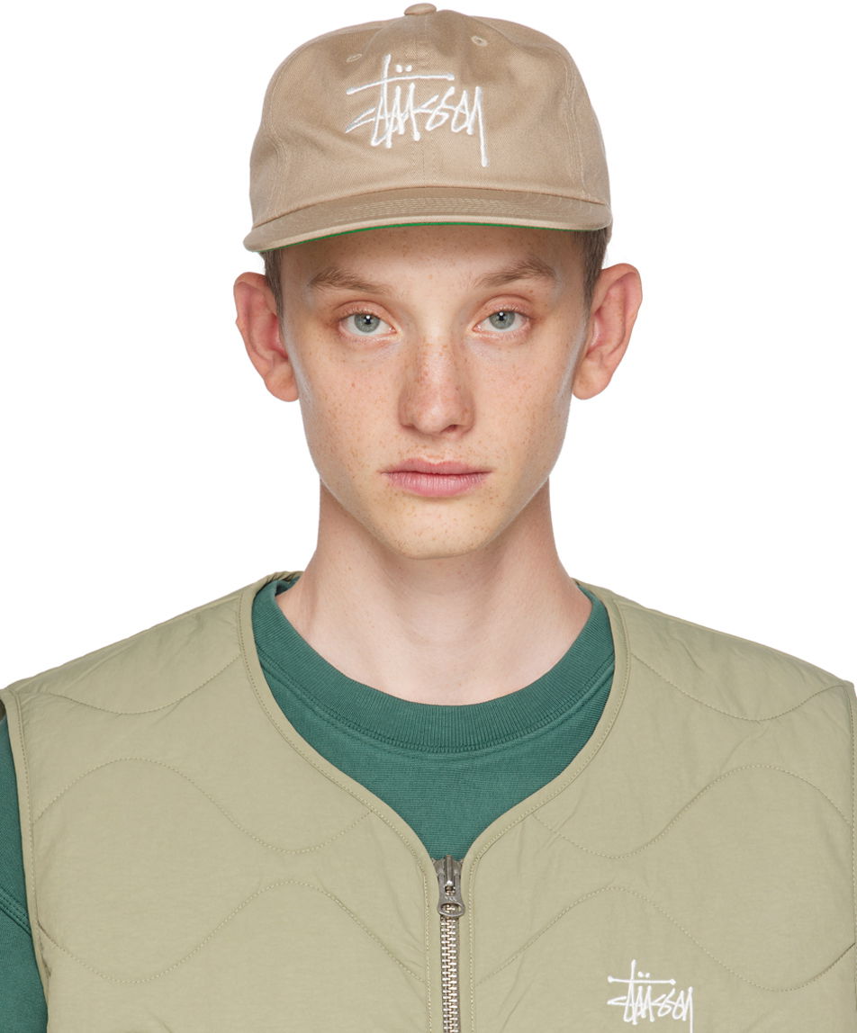 Шапка с козирка Stüssy Khaki Mid-Depth Basic Бежово | 1311104, 0