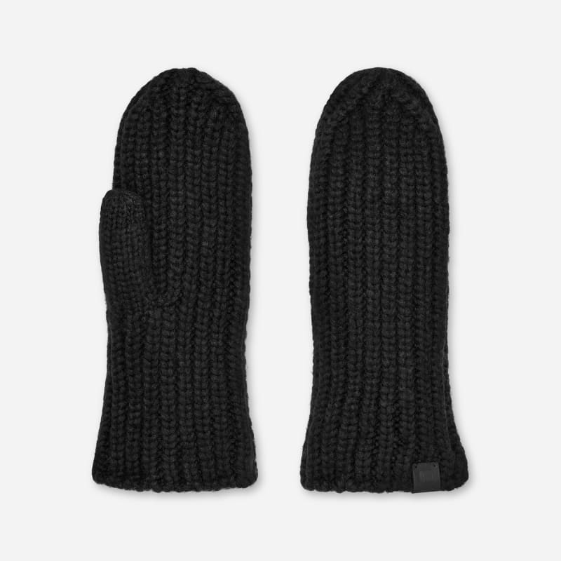 Ръкавици UGG UGG Rib Knit Mittens Черно | 101022-BLK, 1