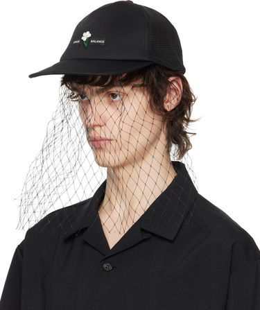 Шапка с козирка UNDERCOVER UNDERCOVER Beaded Appliqué Baseball Cap with Veil Черно | UC1E4H04, 3