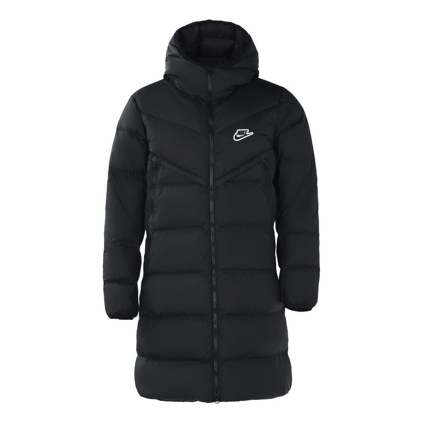Пухо яке Nike Sportswear Down-Fill Windrunner Hooded Mid-Length Jacket Черно | CU4409-010