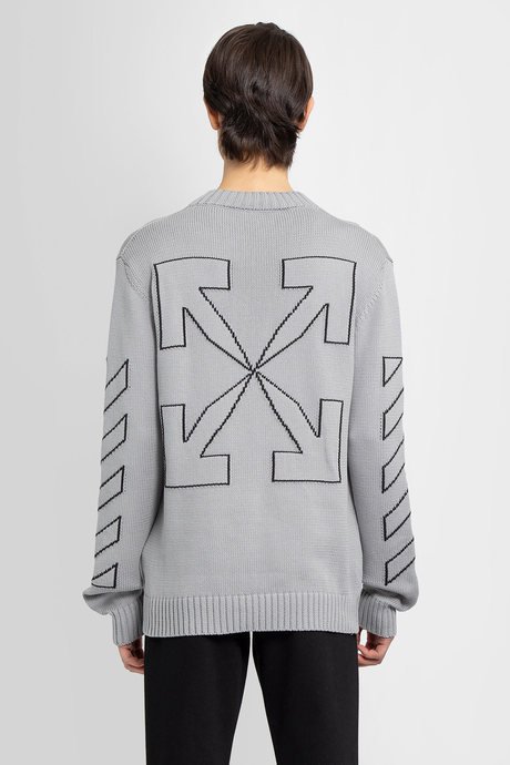 Пуловер Off-White Diagonal Outline Crew Knit Сиво | OMHE087C99KNI0010610, 0