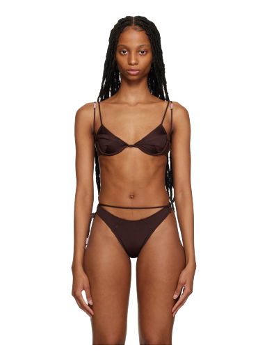 Бански Jacquemus 'Le Haut de Maillot Barco' Bikini Top Кафяво | 23E231SW040-2295