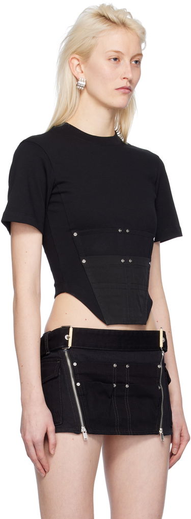 Съкратен топ Dion Lee Dion Lee Workwear Corset T-Shirt Бяло | C3167PS24, 4