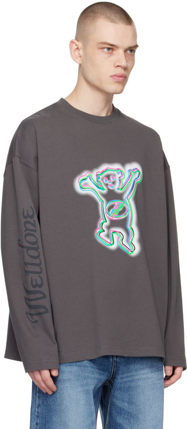 Тениска We11done We11done Teddy Graphic Long Sleeve T-Shirt Сиво | WD-TT3-22-833-U-CH, 1