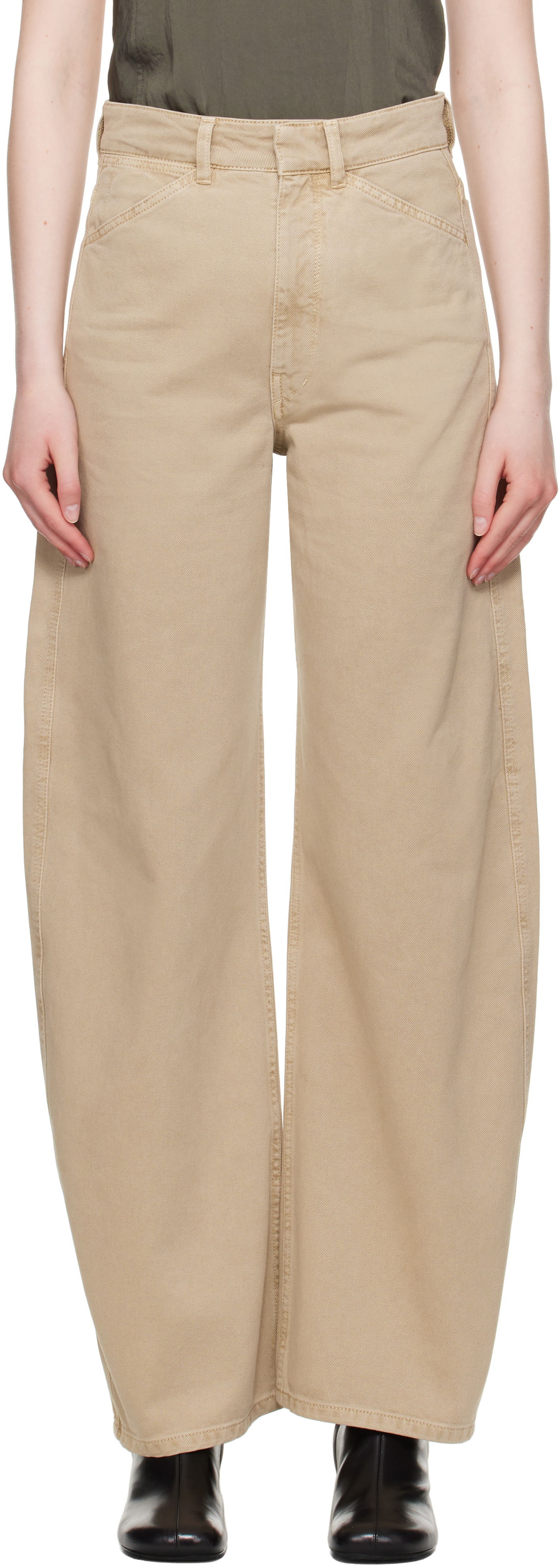 Дънки LEMAIRE Lemaire High-Waisted Curved Jeans Бежово | PA1052 LD1042, 0