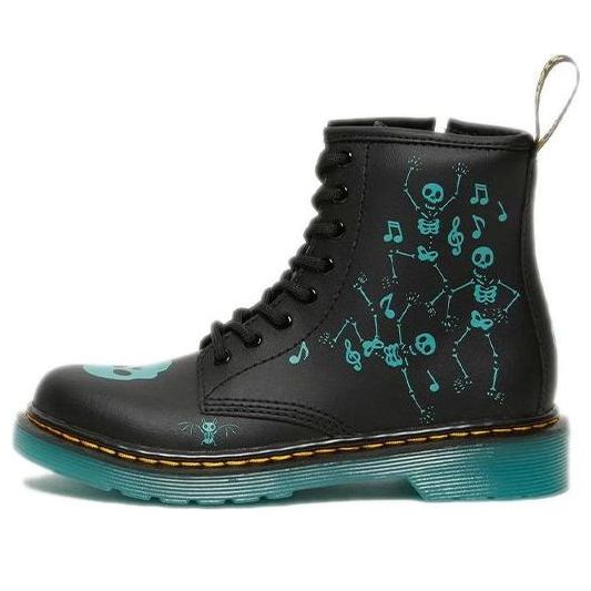 Кецове и обувки Dr. Martens Dr. Martens 1460 Skelly Print Leather Boots Черно | 27077001
