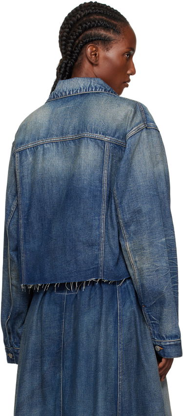 Яке Maison Margiela MM6 Maison Margiela Cropped Denim Jacket with Tie Синьо | S52AM0340 M30017, 2