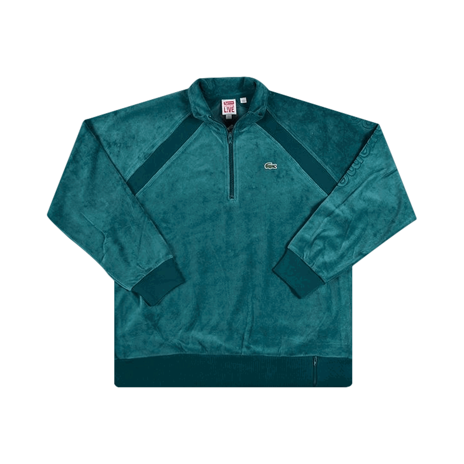 Суитчър Supreme Lacoste x Velour Half Zip Track Top Зелено | SS18SW1 TEAL, 0
