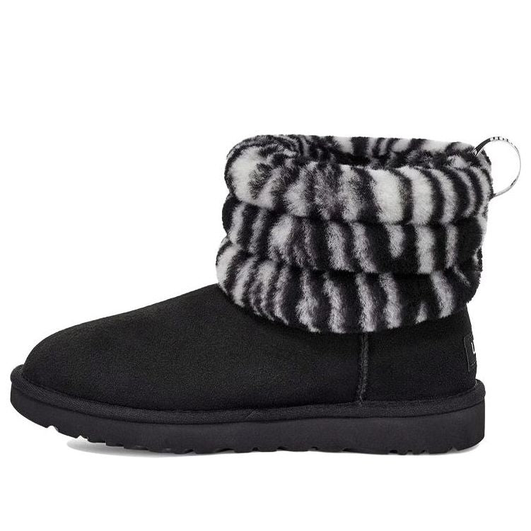 Кецове и обувки UGG Fluff Mini Quilted Zebra Boots Черно | 1112439-BWHT