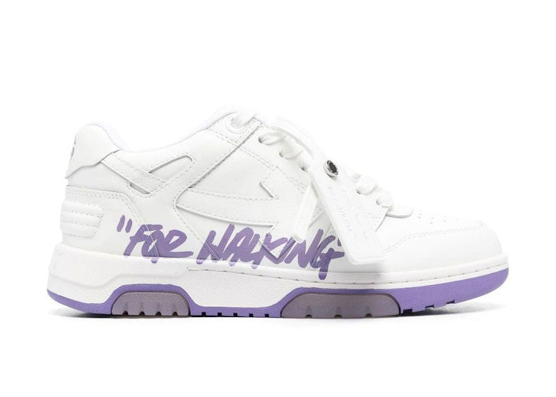 Кецове и обувки Off-White Out Of Office OOO "For Walking" Low Tops White Lilac W Бяло | OWIA259S23LEA0030136, 0