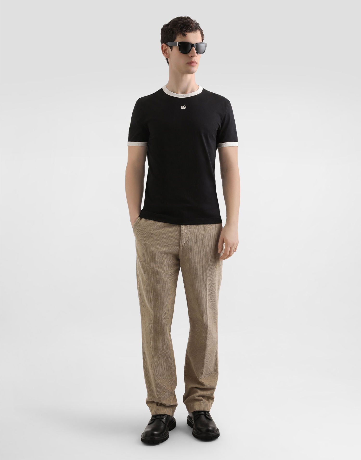 Панталони Dolce & Gabbana Dolce & Gabbana Garment-Dyed Velvet Trousers Бежово | GP03JTG8NN7M0131, 1