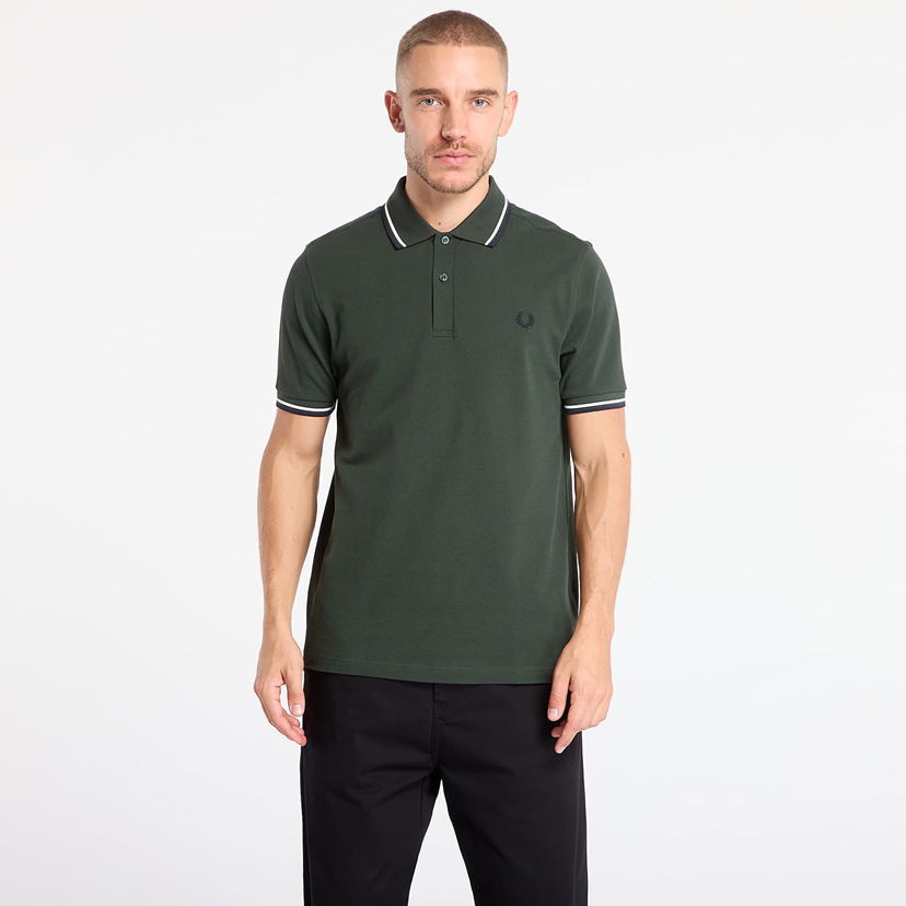 Поло тениска Fred Perry Twin Tipped Shirt Court Зелено | M3600 53A