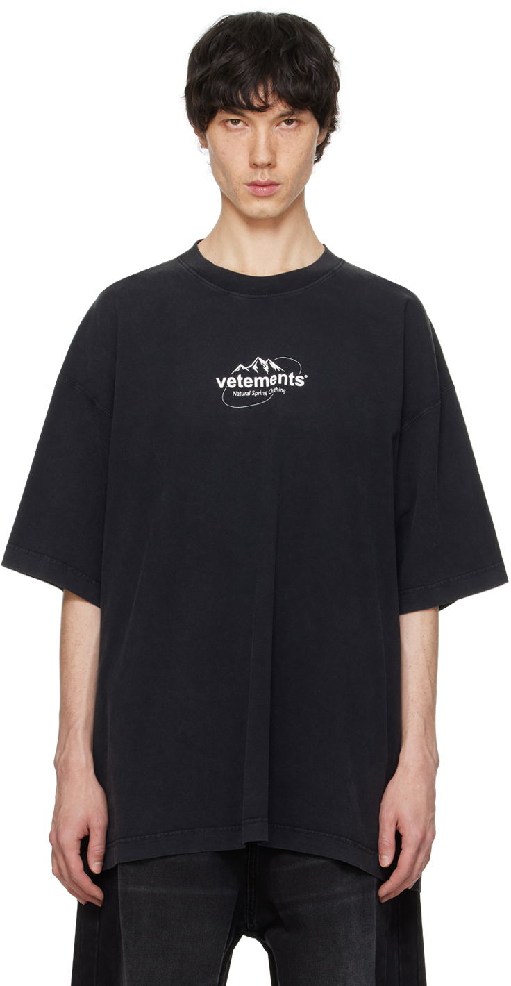 Тениска VETEMENTS Spring Water T-Shirt Черно | UE64TR310B