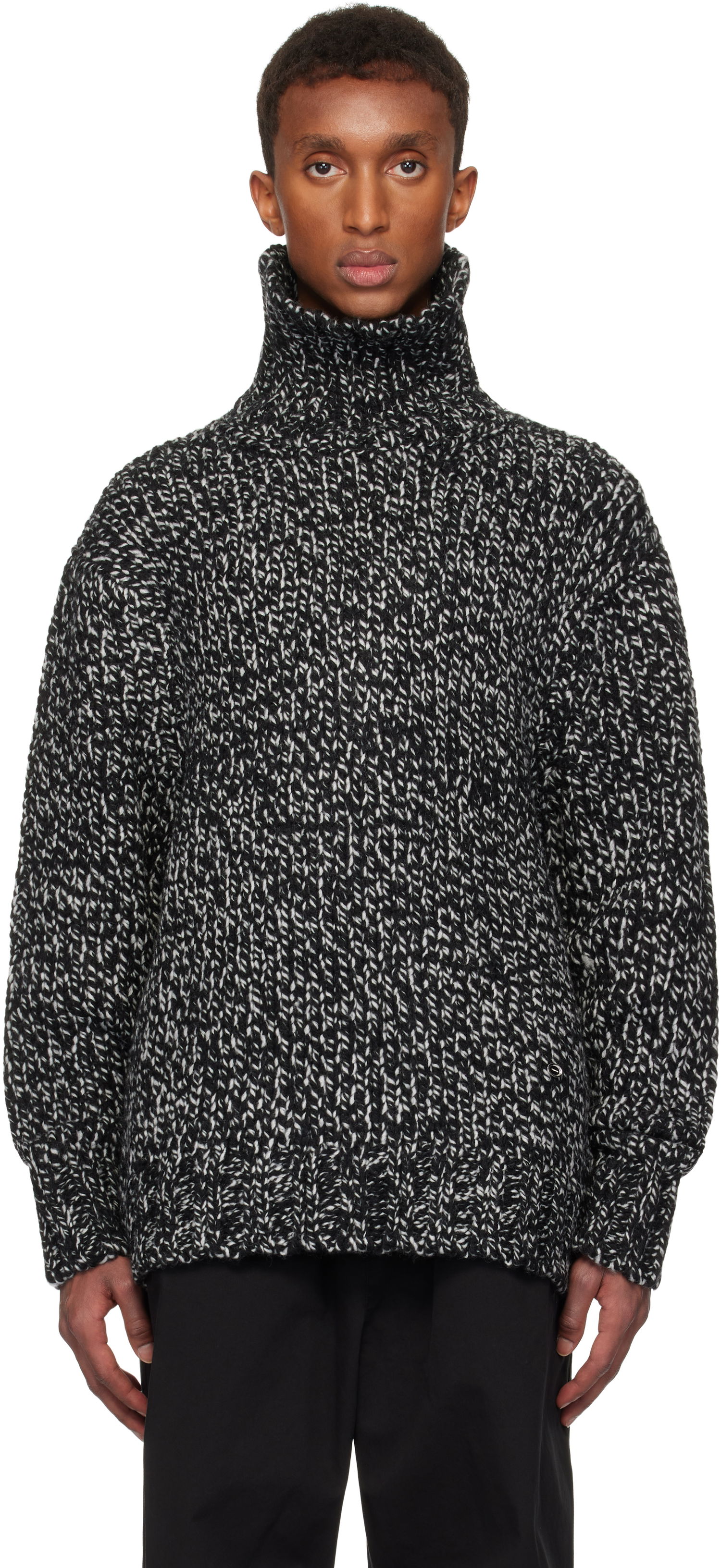 Пуловер We11done We11done Chunky Knit Turtleneck Sweater Черно | WD-KT3-24-651-U-B2, 0