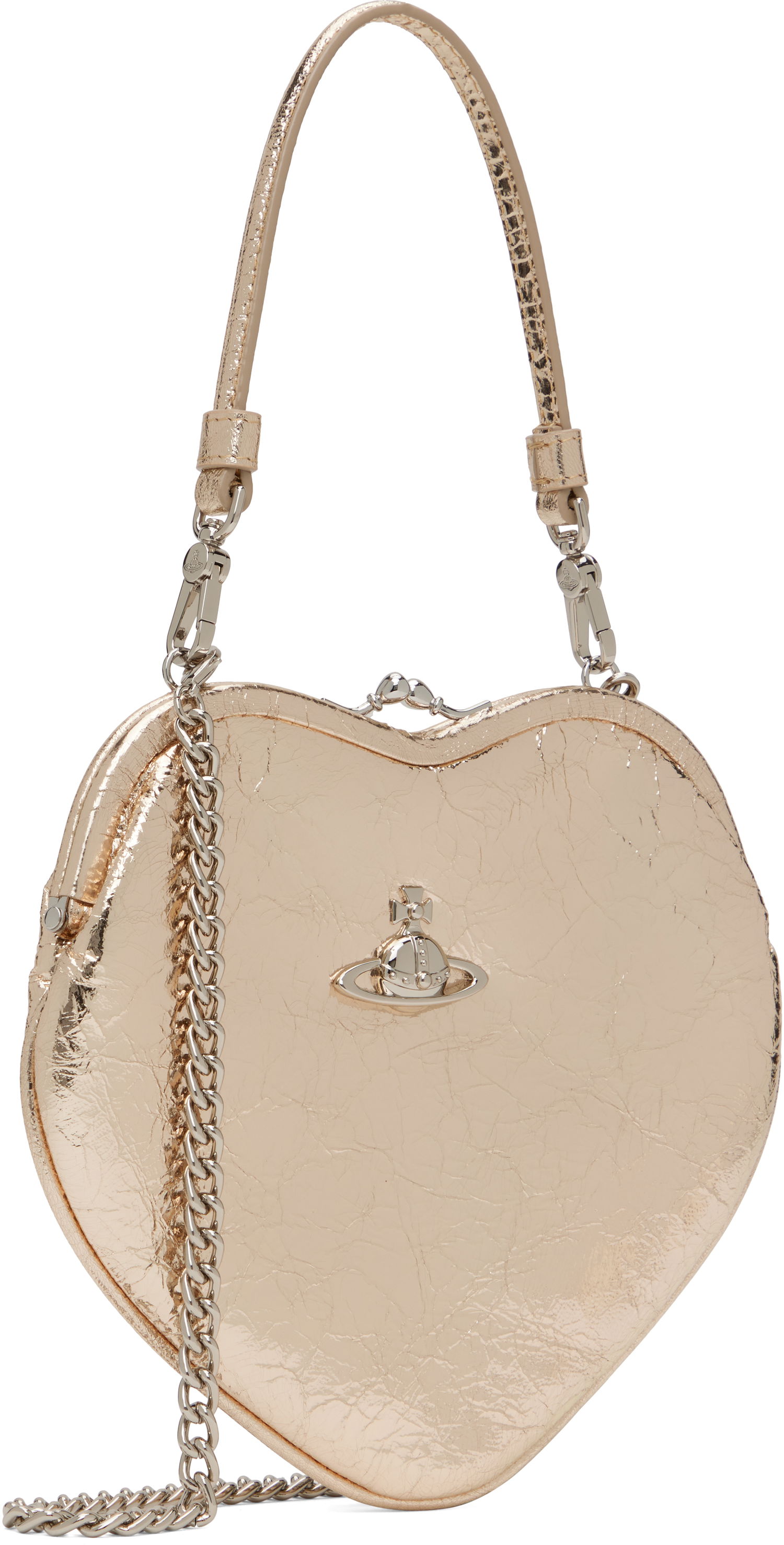 Дамска чанта Vivienne Westwood Vivienne Westwood Belle Heart Frame Bag Металик | 4B01000CW-L00AC-, 1